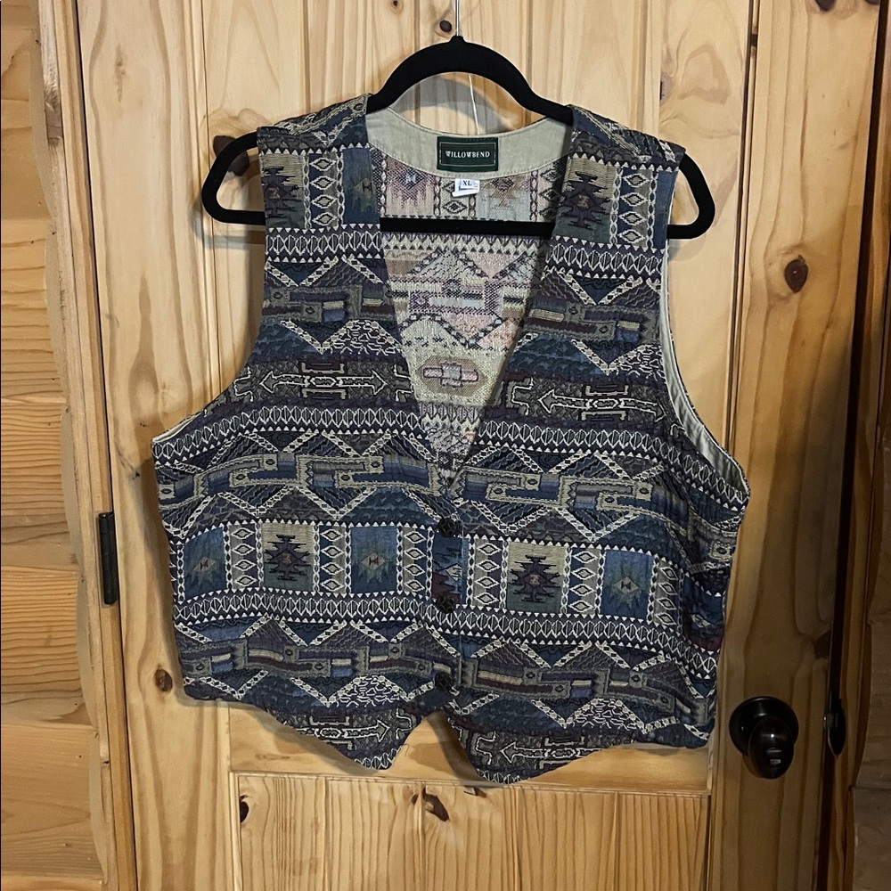 Vintage Western Boho Willowbend Tapestry Vest